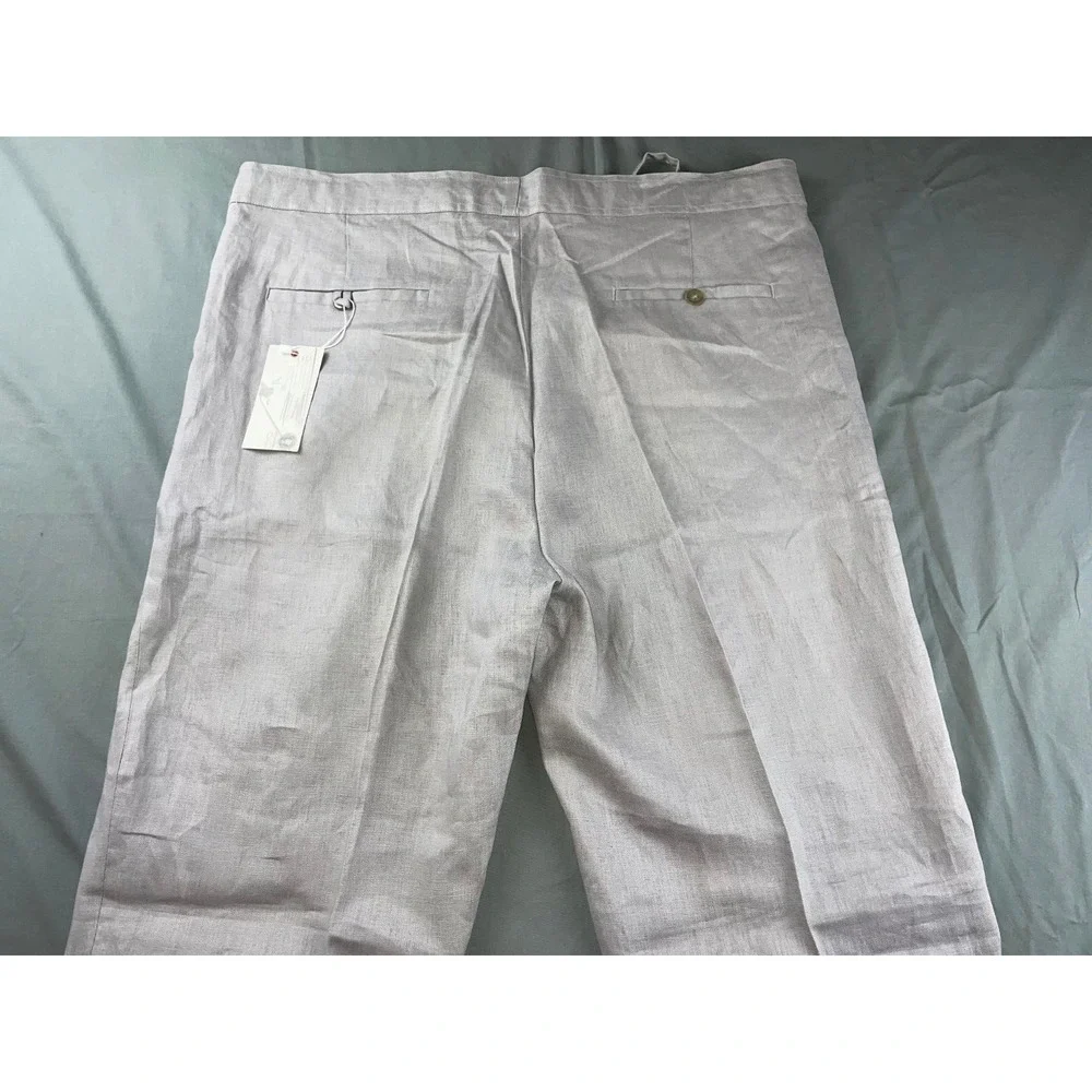 Bahaia Sol 100% Linen Chino Style Pants w/ Drawstring. Platinum Gray, 38. NWT!! - Picture 8 of 9